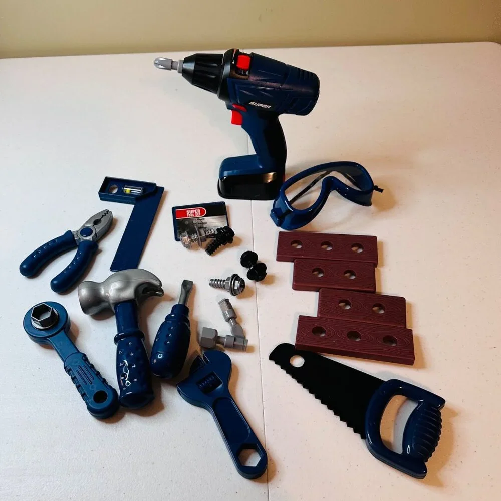 Kids Tool Set With Play Tools & Accessories 18 Pcs Toy Tool Kit In Carry Case